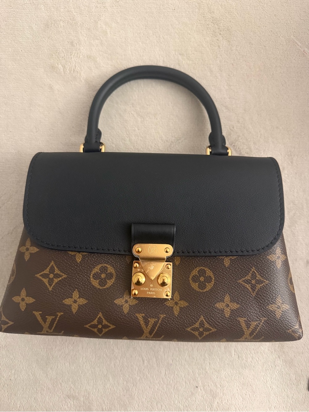 Louis Vuitton Black & Brown Monogram Top Handle Satchel